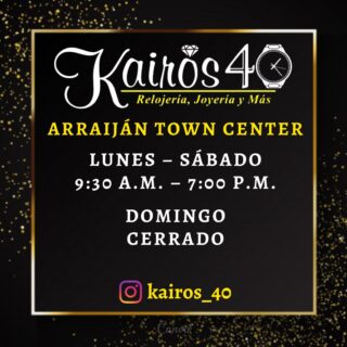 ¡Amantes de las joyas! 

Queremos recordarles que la tienda @kairos_40 en #ArraijánTownCenter está abierta de lunes a sábado de 9:30 am a 7:00 pm para que puedan disfrutar de su amplia selección de joyas y accesorios. 

¡No te pierdas la oportunidad de visitar la tienda y descubrir sus prendas! 

-
#ArraijánTownCenter #TodoADolar #CentroComercial #ViveTown #kairos40panama #Arraijan #Mall
